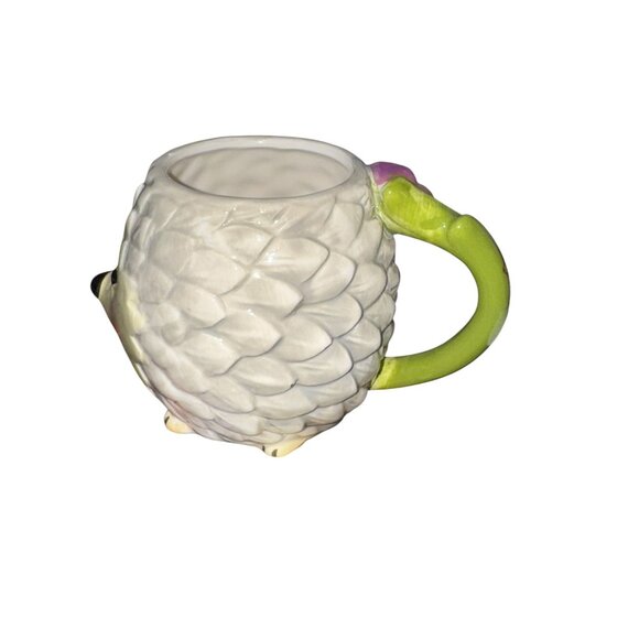 Happy Hedgehog Ceramic Mug With Floral Handle - Picture 5 of 8